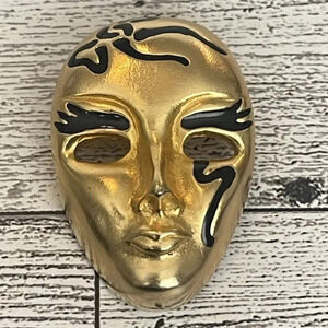 Vintage VTG Les Bernard Theatricl face brooch figural mask